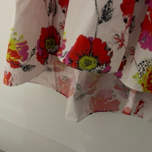 House of Perna Dress Size in Photos Tropical Bloom Print Tiered Design Hi Low - Picture 4 of 7